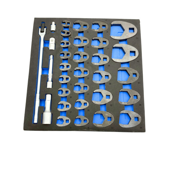 32PC Crowfoot Wrench Set in Foam 3/8"+1/2"+3/4", KB01071